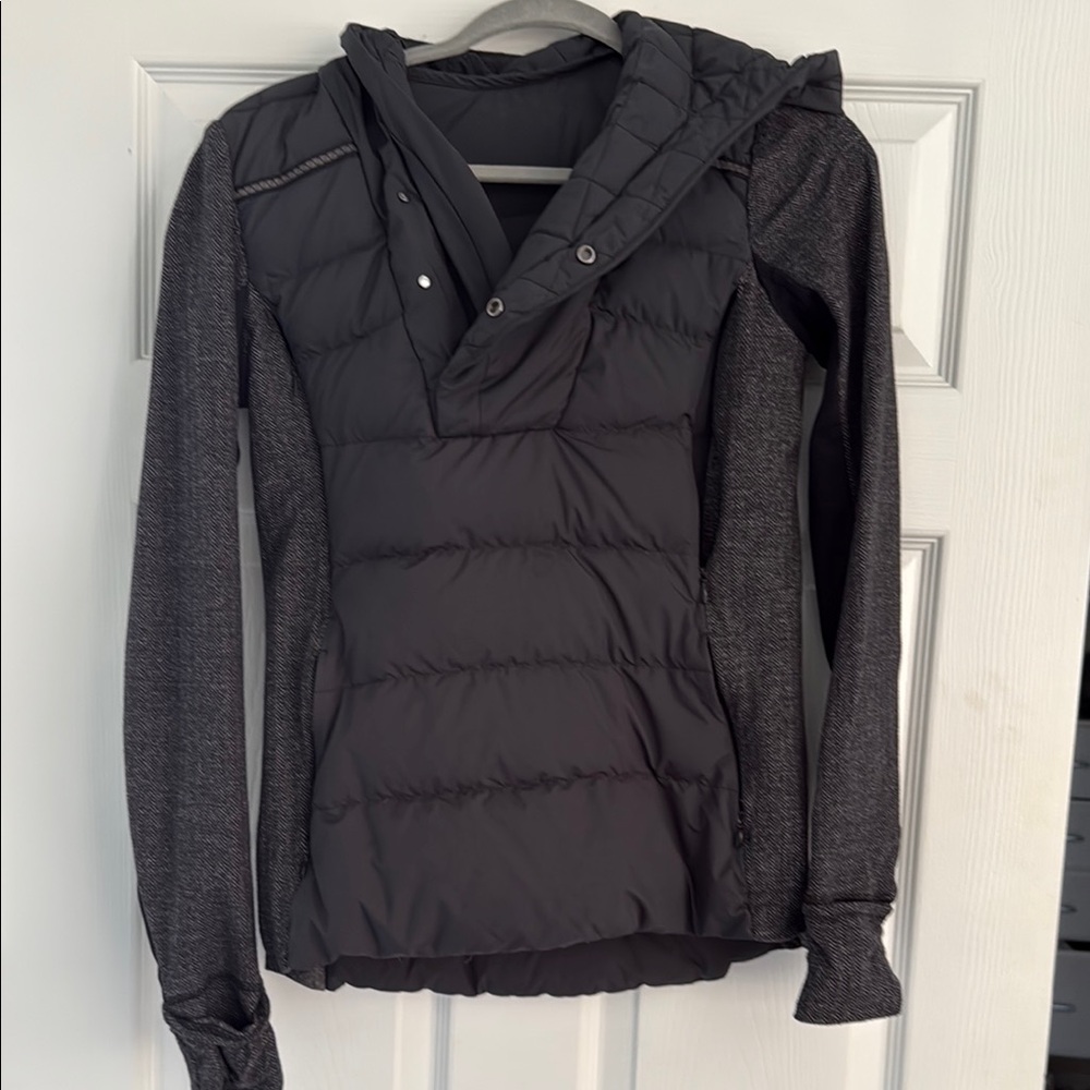 Lululemon Athletica Black and Gray Hooded Jacket